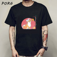 Shiba Inu Japanese Printed Funny Men/Women Tshirt Anime Shirt Oversized Clothes O-Neck Funny T Shirts for Men Tops Tees 2021