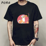Shiba Inu Japanese Printed Funny Men/Women Tshirt Anime Shirt Oversized Clothes O-Neck Funny T Shirts for Men Tops Tees 2021