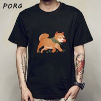 Shiba Inu Japanese Printed Funny Men/Women Tshirt Anime Shirt Oversized Clothes O-Neck Funny T Shirts for Men Tops Tees 2021