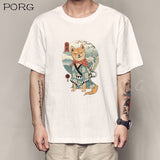 Shiba Inu Japanese Printed Funny Men/Women Tshirt Anime Shirt Oversized Clothes O-Neck Funny T Shirts for Men Tops Tees 2021