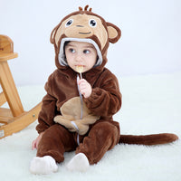 Baby Cartoon Romper Newborn Hooded Infant Clothing Boy Girl Pajamas Animal Onesie Jumpsuit Unicorn Costume Flannel Baby Rompers
