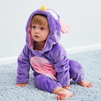 Baby Cartoon Romper Newborn Hooded Infant Clothing Boy Girl Pajamas Animal Onesie Jumpsuit Unicorn Costume Flannel Baby Rompers