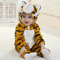 Baby Cartoon Romper Newborn Hooded Infant Clothing Boy Girl Pajamas Animal Onesie Jumpsuit Unicorn Costume Flannel Baby Rompers