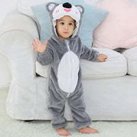 Baby Cartoon Romper Newborn Hooded Infant Clothing Boy Girl Pajamas Animal Onesie Jumpsuit Unicorn Costume Flannel Baby Rompers