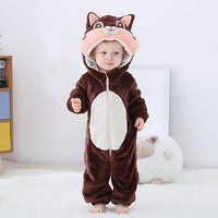 Baby Cartoon Romper Newborn Hooded Infant Clothing Boy Girl Pajamas Animal Onesie Jumpsuit Unicorn Costume Flannel Baby Rompers