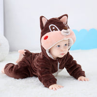 Baby Cartoon Romper Newborn Hooded Infant Clothing Boy Girl Pajamas Animal Onesie Jumpsuit Unicorn Costume Flannel Baby Rompers