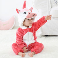 Baby Cartoon Romper Newborn Hooded Infant Clothing Boy Girl Pajamas Animal Onesie Jumpsuit Unicorn Costume Flannel Baby Rompers