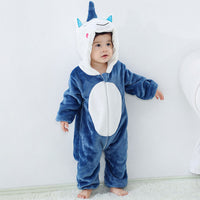 Baby Cartoon Romper Newborn Hooded Infant Clothing Boy Girl Pajamas Animal Onesie Jumpsuit Unicorn Costume Flannel Baby Rompers