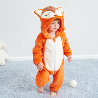 Baby Cartoon Romper Newborn Hooded Infant Clothing Boy Girl Pajamas Animal Onesie Jumpsuit Unicorn Costume Flannel Baby Rompers