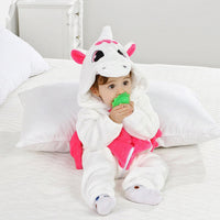 Baby Cartoon Romper Newborn Hooded Infant Clothing Boy Girl Pajamas Animal Onesie Jumpsuit Unicorn Costume Flannel Baby Rompers