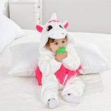 Baby Cartoon Romper Newborn Hooded Infant Clothing Boy Girl Pajamas Animal Onesie Jumpsuit Unicorn Costume Flannel Baby Rompers