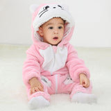 Baby Cartoon Romper Newborn Hooded Infant Clothing Boy Girl Pajamas Animal Onesie Jumpsuit Unicorn Costume Flannel Baby Rompers