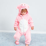 Baby Cartoon Romper Newborn Hooded Infant Clothing Boy Girl Pajamas Animal Onesie Jumpsuit Unicorn Costume Flannel Baby Rompers