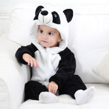 Baby Cartoon Romper Newborn Hooded Infant Clothing Boy Girl Pajamas Animal Onesie Jumpsuit Unicorn Costume Flannel Baby Rompers