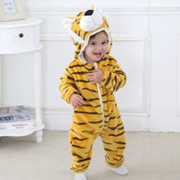 Baby Cartoon Romper Newborn Hooded Infant Clothing Boy Girl Pajamas Animal Onesie Jumpsuit Unicorn Costume Flannel Baby Rompers