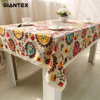 Bohemian Table Cloth Cotton Linen Tablecloth Rectangular Tablecloths Dining Table Cover Obrus Tafelkleed mantel mesa nappe U0997
