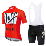 Team Duff Cycling Jersey Bike Maillot Shorts Set MTB Ropa Ciclismo 20D Men Bicycle Pants Clothing