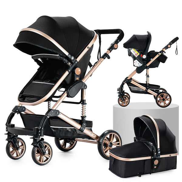 Poussette Stroller 3 in 1 Portable Travel Baby Carriage Folding Prams Aluminum Frame High Landscape Car for Newborn  Babyboomer