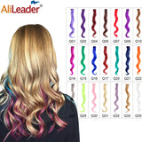 Alileader 18Inch Synthetic Curly Clip One In Hair Extensions Natural Long Hairpieces For Women Girl Pink Blue Colorful