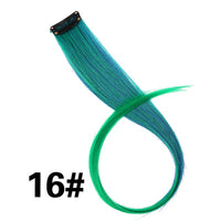 Alileader 18Inch Synthetic Curly Clip One In Hair Extensions Natural Long Hairpieces For Women Girl Pink Blue Colorful