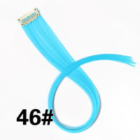 Alileader 18Inch Synthetic Curly Clip One In Hair Extensions Natural Long Hairpieces For Women Girl Pink Blue Colorful