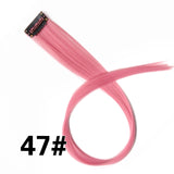 Alileader 18Inch Synthetic Curly Clip One In Hair Extensions Natural Long Hairpieces For Women Girl Pink Blue Colorful
