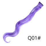 Alileader 18Inch Synthetic Curly Clip One In Hair Extensions Natural Long Hairpieces For Women Girl Pink Blue Colorful