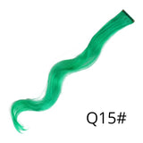 Alileader 18Inch Synthetic Curly Clip One In Hair Extensions Natural Long Hairpieces For Women Girl Pink Blue Colorful