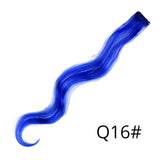 Alileader 18Inch Synthetic Curly Clip One In Hair Extensions Natural Long Hairpieces For Women Girl Pink Blue Colorful
