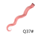 Alileader 18Inch Synthetic Curly Clip One In Hair Extensions Natural Long Hairpieces For Women Girl Pink Blue Colorful