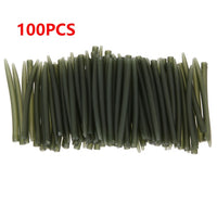 100PCS Terminal Carp Fishing Hook Rubber Tip Tube Anti Tangle Sleeves Connect with Fishing Hooks Carp Fishing Accessories