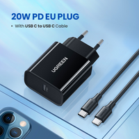 UGREEN PD Charger 20W QC4.0 QC3.0 USB Type C Fast Charger Quick Charge 4.0 3.0 QC for iPhone 13 12 Pro Xs 8 Xiaomi Phone Charger