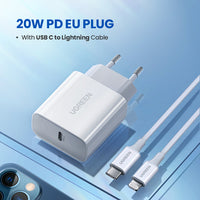 UGREEN PD Charger 20W QC4.0 QC3.0 USB Type C Fast Charger Quick Charge 4.0 3.0 QC for iPhone 13 12 Pro Xs 8 Xiaomi Phone Charger