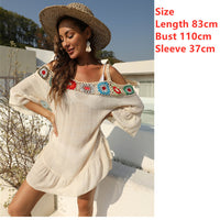 Crochet Beach Cover Up Dress Women 2022 Summer saida de praia Women&#39;s Swimwear Vestidos Verano Mujer Funda Playa Tunic Pareo