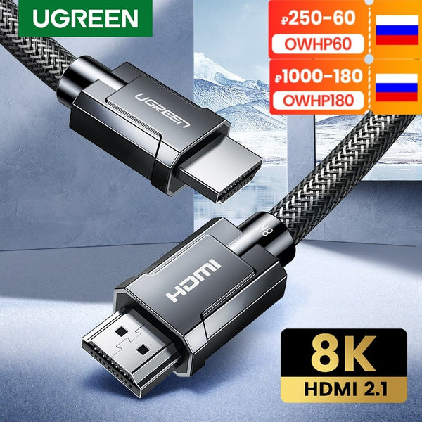 UGREEN HDMI 2.1 Cable for TV Box USB C HUB PS5 HDMI Cable 8K/60Hz Ultra High-speed HDMI Splitter Cable eARC HDR10+ HDMI2.1 Cable