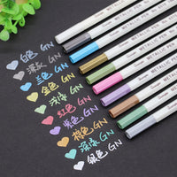 6-12Pcs/Box Drawing Painting Marker Pens Metallic Color Pens for Black Paper Art Supplies Marker Pen Stationery Material Escolar