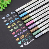 6-12Pcs/Box Drawing Painting Marker Pens Metallic Color Pens for Black Paper Art Supplies Marker Pen Stationery Material Escolar