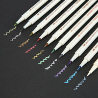 6-12Pcs/Box Drawing Painting Marker Pens Metallic Color Pens for Black Paper Art Supplies Marker Pen Stationery Material Escolar