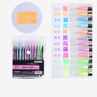 6-12Pcs/Box Drawing Painting Marker Pens Metallic Color Pens for Black Paper Art Supplies Marker Pen Stationery Material Escolar