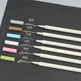 6-12Pcs/Box Drawing Painting Marker Pens Metallic Color Pens for Black Paper Art Supplies Marker Pen Stationery Material Escolar