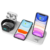 6 In 1 Wireless Charger Pad Qi Induction Fast Charging Holder for Apple Watch 6 5 4 3 For Airpods Pro IPhone 12Pro/11/XR/XS/X/8