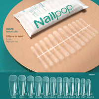 Nailpop Fake Nails Press on Nails Coffin Artificial Nails with Design Full Cover Tips Nail Accessories Tool 120/240pcs