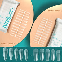 Nailpop Fake Nails Press on Nails Coffin Artificial Nails with Design Full Cover Tips Nail Accessories Tool 120/240pcs