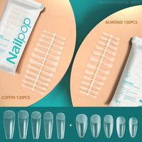 Nailpop Fake Nails Press on Nails Coffin Artificial Nails with Design Full Cover Tips Nail Accessories Tool 120/240pcs
