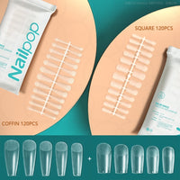 Nailpop Fake Nails Press on Nails Coffin Artificial Nails with Design Full Cover Tips Nail Accessories Tool 120/240pcs