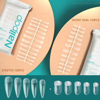 Nailpop Fake Nails Press on Nails Coffin Artificial Nails with Design Full Cover Tips Nail Accessories Tool 120/240pcs