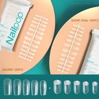 Nailpop Fake Nails Press on Nails Coffin Artificial Nails with Design Full Cover Tips Nail Accessories Tool 120/240pcs