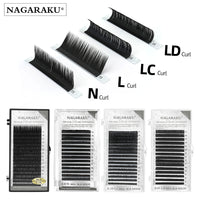 NAGARAKU Synthetic Mink Eyelashes Individual Eyelash Maquiagem LC LD N L Curls Mix 7-15mm 16 Lines Natural Soft High Quality