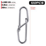 100pcs Diamond Snap Fishing Barrel Swivel safety snap 12mm-28.5mm Swivel Snap 0#-6# fishing swivels
