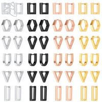 ZS 1 Pair High Polish Stainless Steel Geometric Earrings Men Women Square Triangle Street Pop Rock Hip Hop Ear Piercing Jewelry